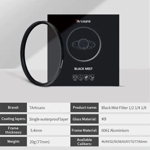 7artisans Photoelectric 49mm 1/8 Black Mist Filter - Image 5