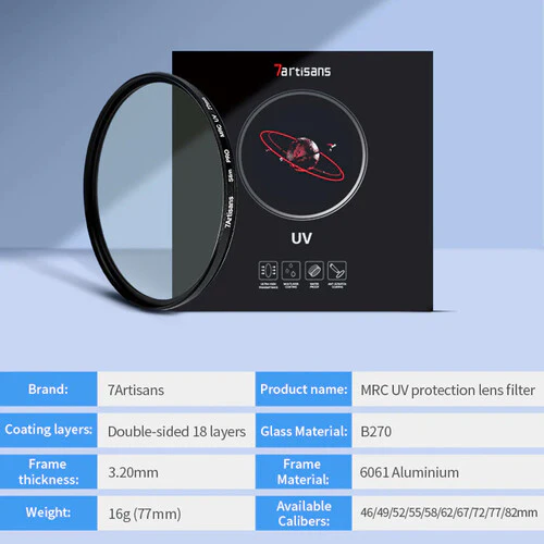 7artisans Photoelectric 77mm MRC-UV Filter - Image 4