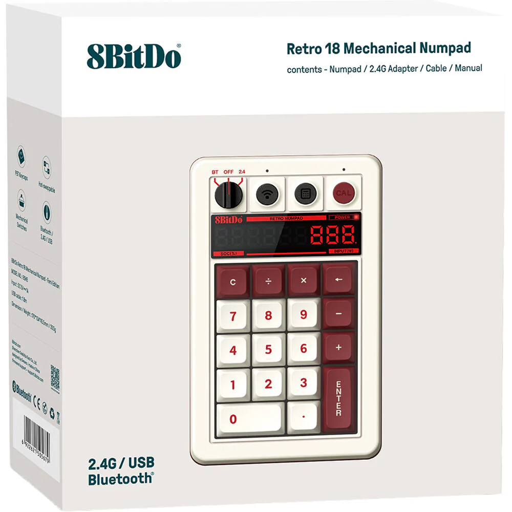 8BitDo Retro Wireless Famicon Edition Mechanical Gaming 18-Key Numpad - Image 7