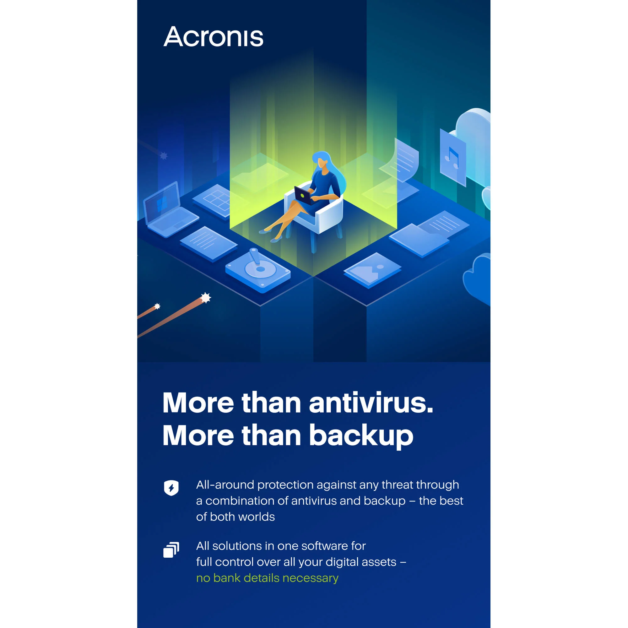 Acronis Cyber Protect Home Office Premium Edition (5 Windows or Mac Licenses, 1-Year Subscription, Download) - Image 2