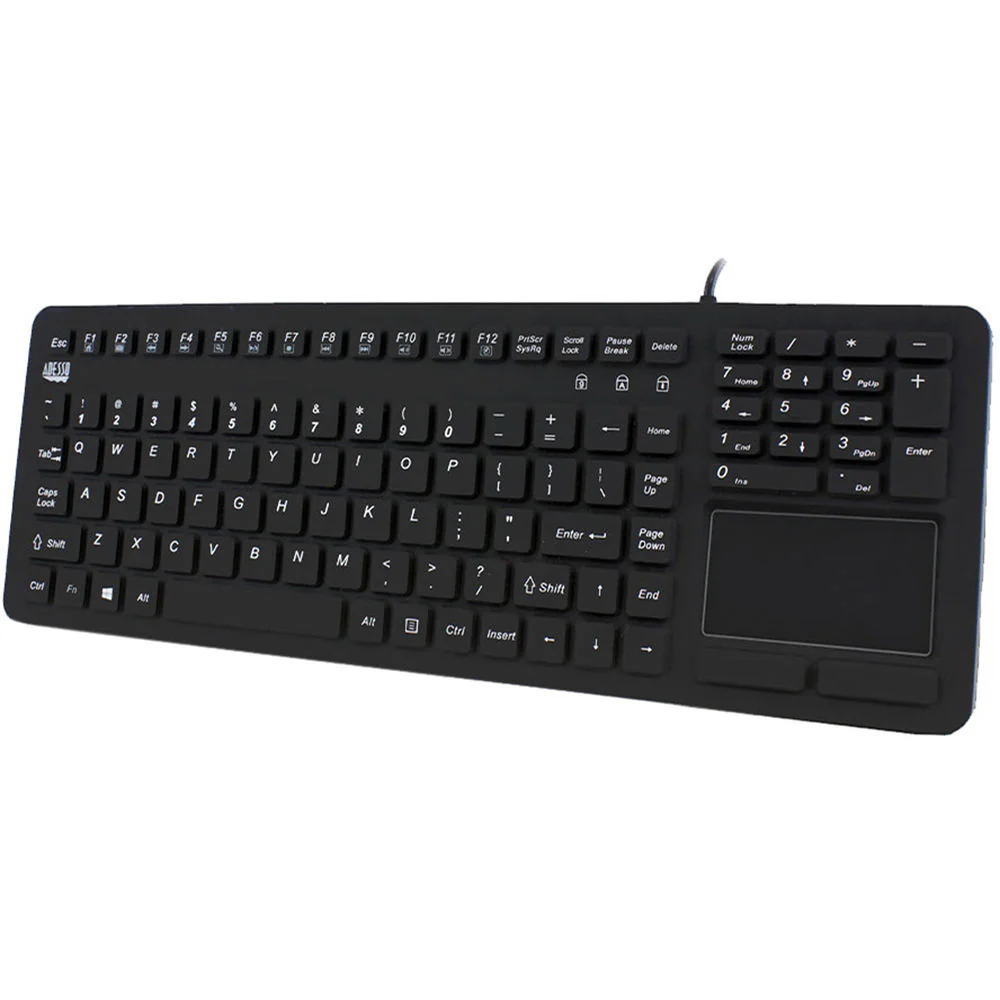 Adesso SlimTouch 270 Antimicrobial Waterproof Touchpad Keyboard (Black) - Image 2