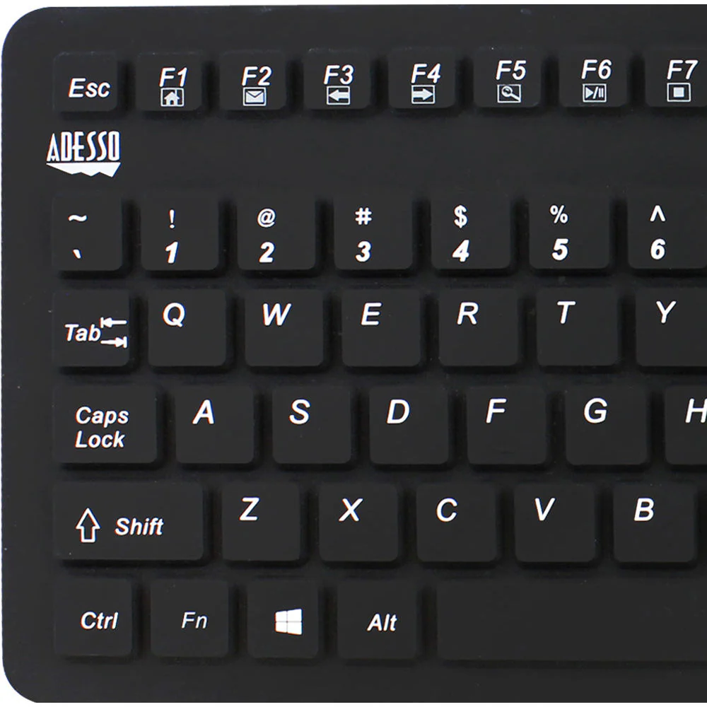 Adesso SlimTouch 270 Antimicrobial Waterproof Touchpad Keyboard (Black) - Image 5