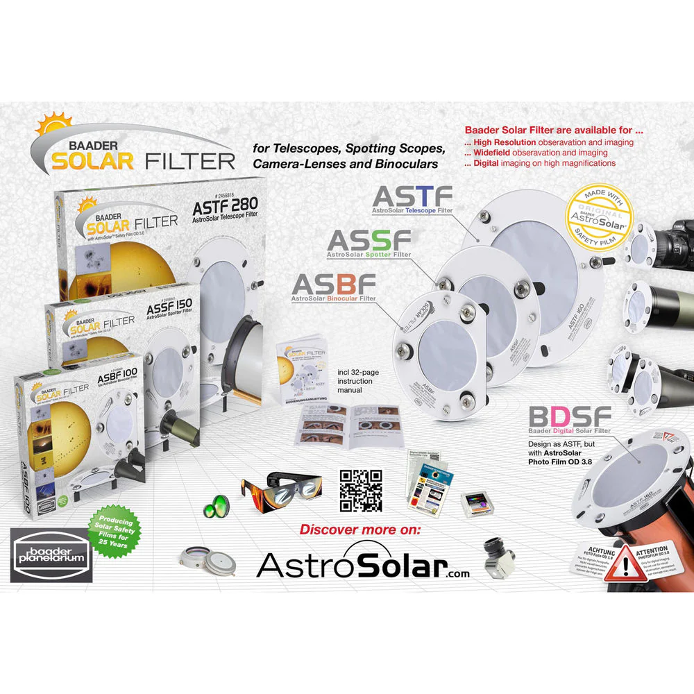ALPINE ASTRONOMICAL 60mm Baader AstroSolar White-Light Solar Filter for Binoculars (Single) - Image 7
