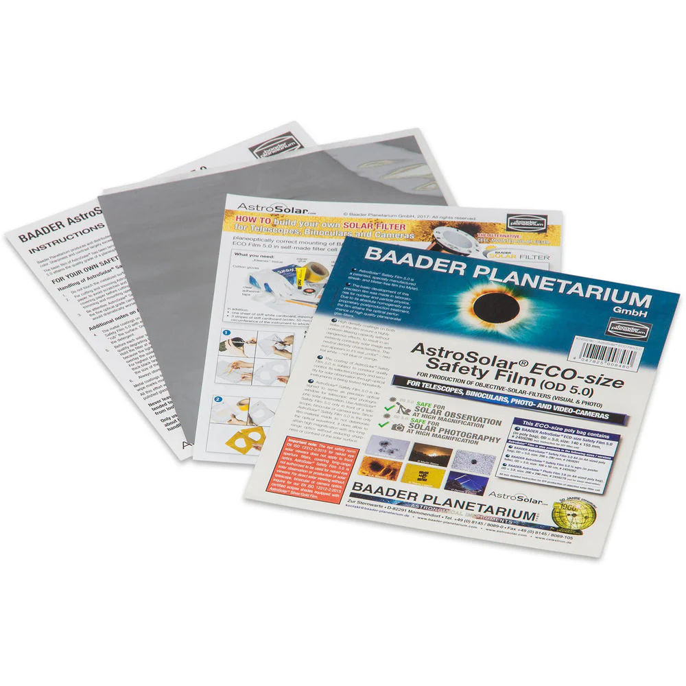 ALPINE ASTRONOMICAL Baader AstroSolar White-Light Safety Film 5.0 (Eco Size Sheet) - Image 2