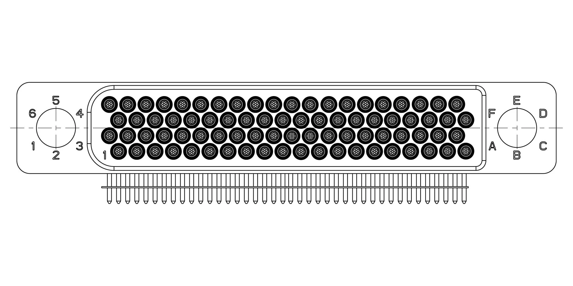Amphenol Aerospace HDB-D4-080M022X HDB-D4-080M022X Rect Power Conn HDR 80POS 4ROW - Image 2