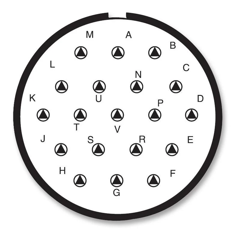 AMPHENOL INDUSTRIAL D38999/24WJ19PB Circular Connector, MIL-DTL-38999 Series III, DS38999/24 Series, Jam Nut Receptacle, 19 Contacts - Image 2