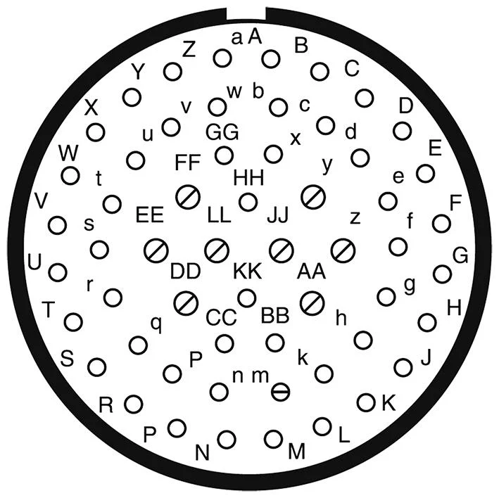 AMPHENOL LTD D38999/24FJ4PN-LC Circular Connector, MIL-DTL-38999 Series III, DS38999/24 Series, Jam Nut Receptacle, 56 Contacts - Image 2