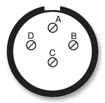 Amphenol LTD D38999/24WC4BB D38999/24WC4BB Circular Connector MIL-DTL-38999 Series III Jam Nut Receptacle 4 Contacts - Image 2