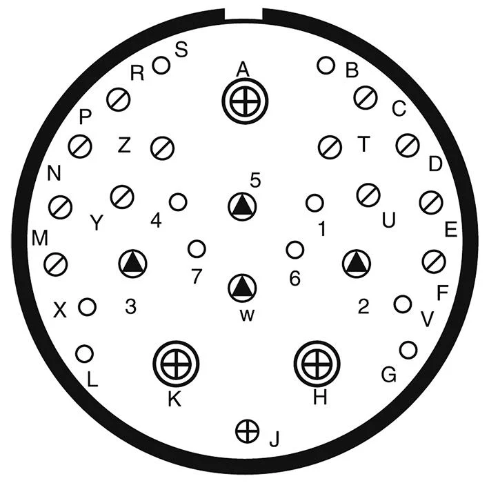 AMPHENOL LTD D38999/24WJ19PB-LC Circular Connector, MIL-DTL-38999 Series III, DS38999/24 Series, Jam Nut Receptacle, 19 Contacts - Image 2