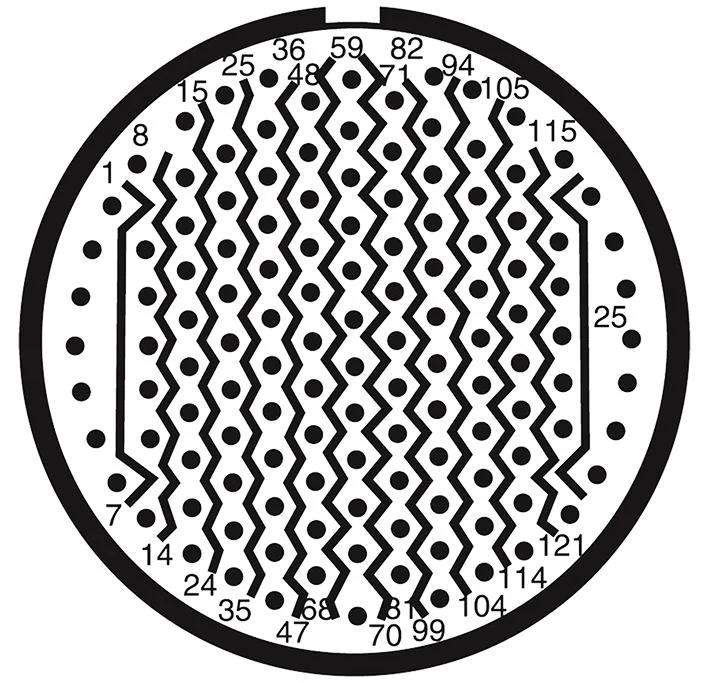 AMPHENOL SOCAPEX D38999/24FJ35PN-LC Circular Connector, MIL-DTL-38999 Series III, DS38999/24 Series, Jam Nut Receptacle, 128 Contacts - Image 2