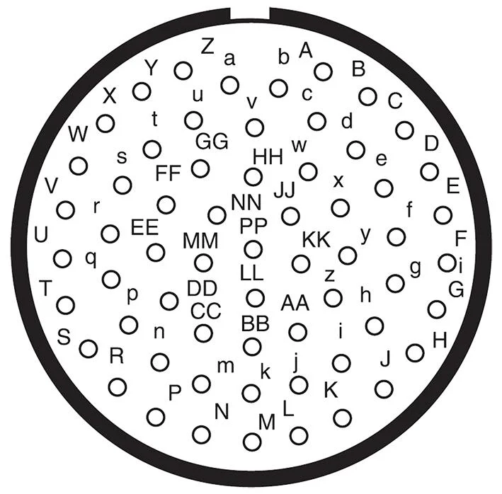 AMPHENOL SOCAPEX D38999/24FJ61PN-LC Circular Connector, MIL-DTL-38999 Series III, DS38999/24 Series, Jam Nut Receptacle, 61 Contacts - Image 2