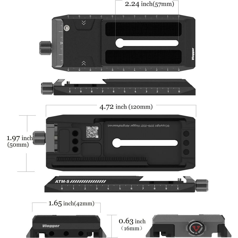 ANDYCINE Arca-Compatible Quick Release Clamp & Manfrotto Plate with 1/4"-20 Holes - Image 5