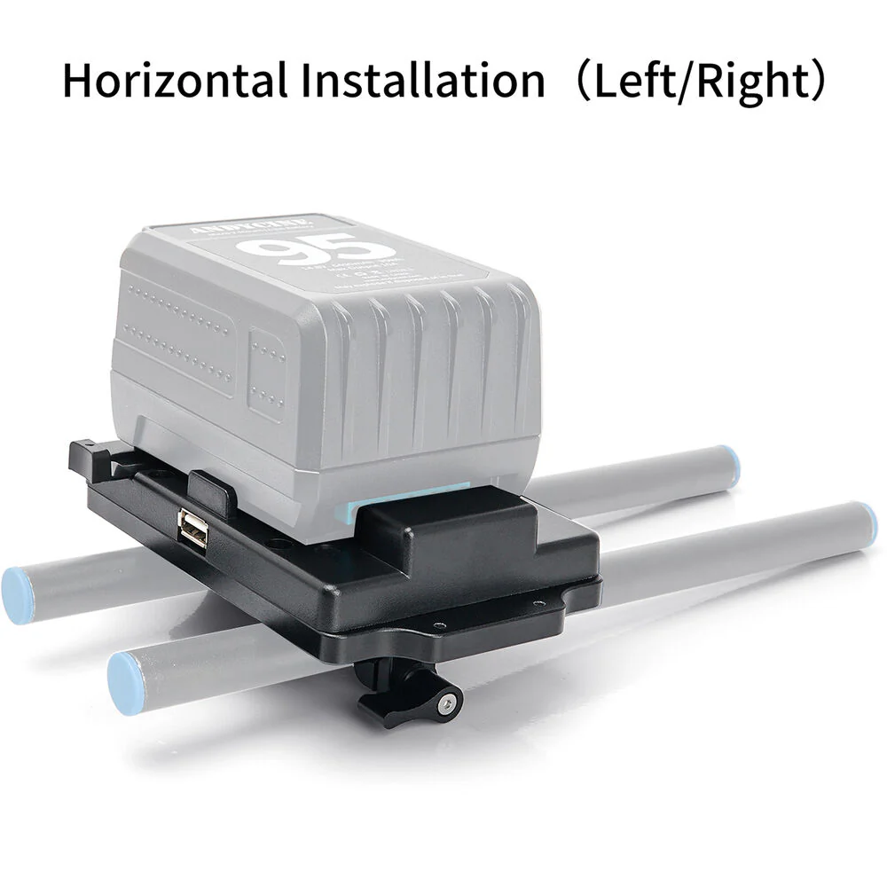 ANDYCINE Multi-Output V-Mount Battery Plate with Adjustable 15mm LWS Rod Bracket - Image 6
