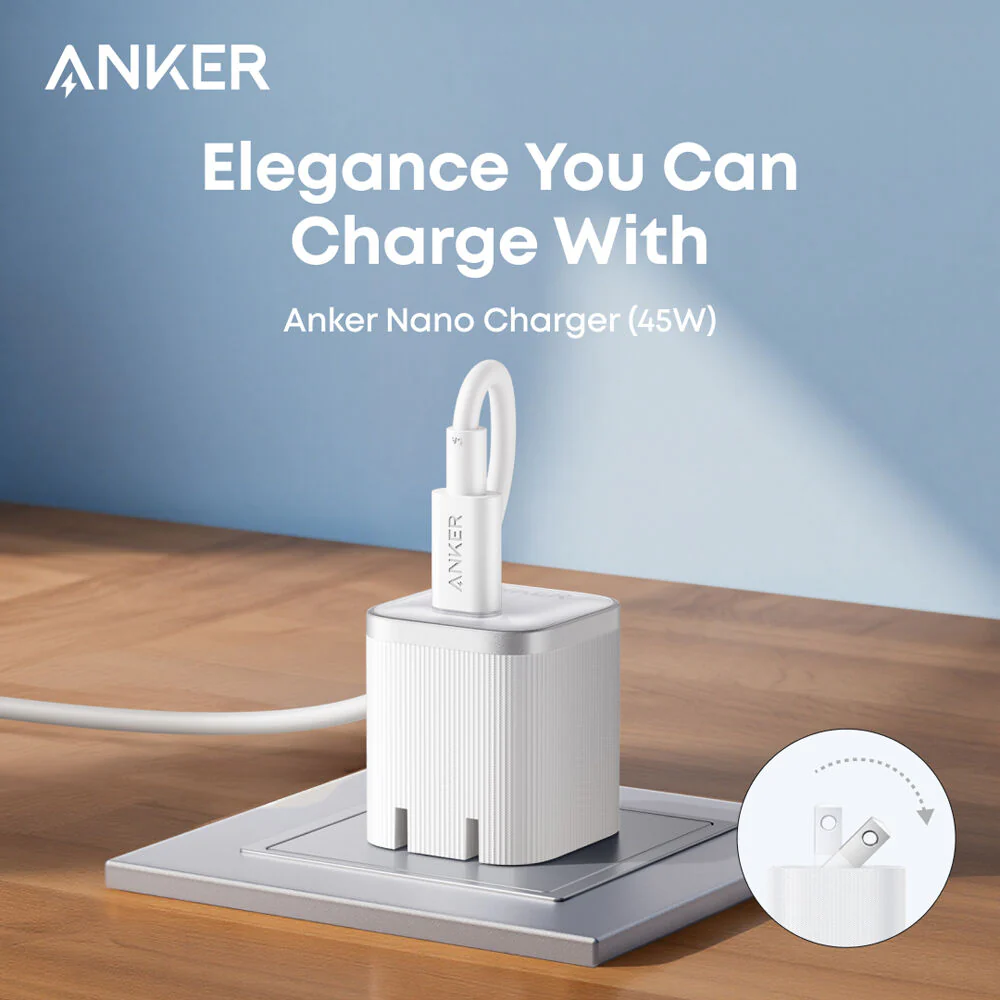Anker Nano 45W USB-C Charger with Cable (White) - Image 5