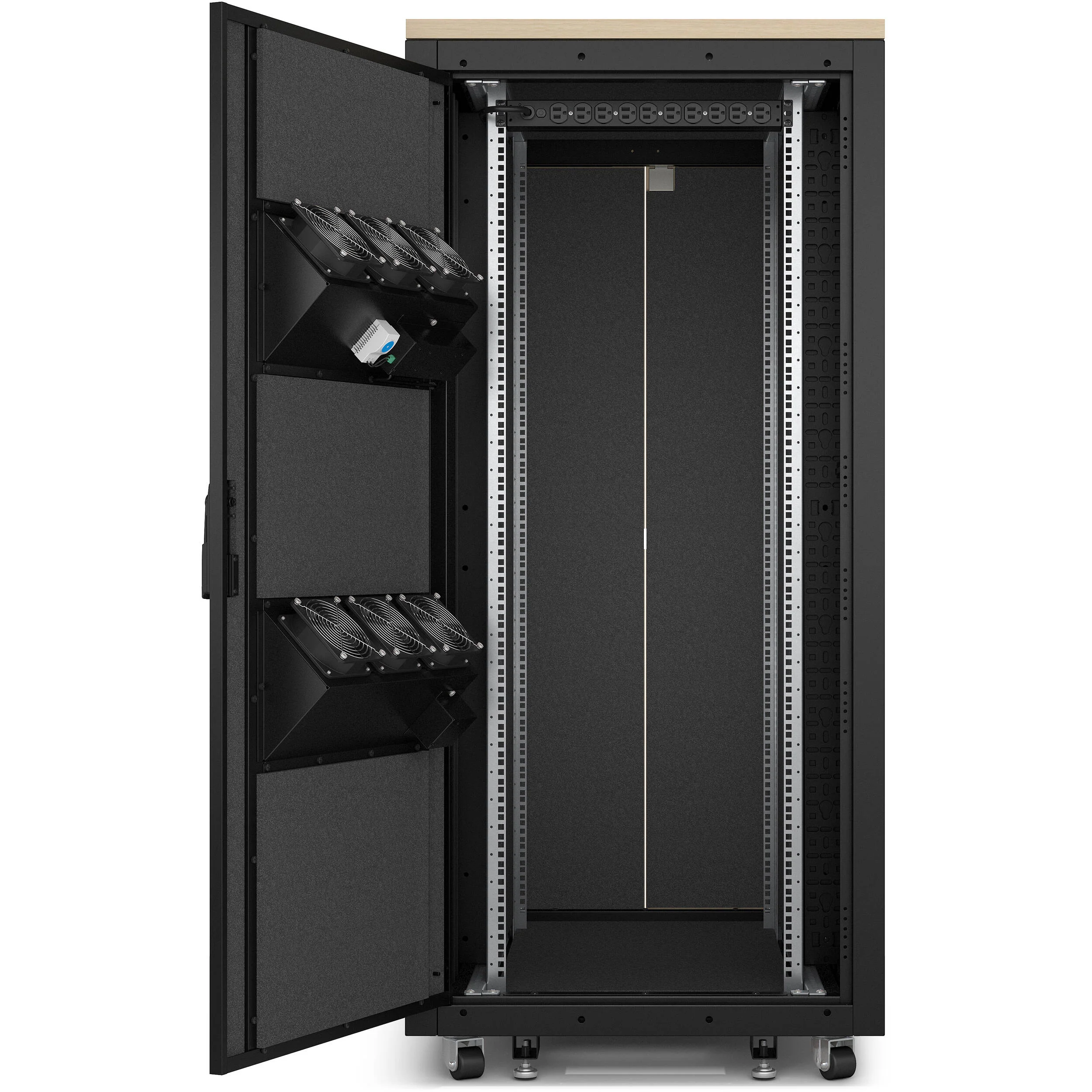 APC NetShelter Soundproof 32U Server Rack Enclosure (120V, Maple) - Image 4