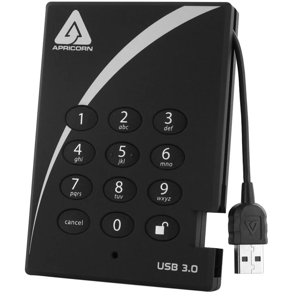 Apricorn 500GB Aegis Padlock Encrypted USB 3.0 Hard Drive with PIN Access - Image 5