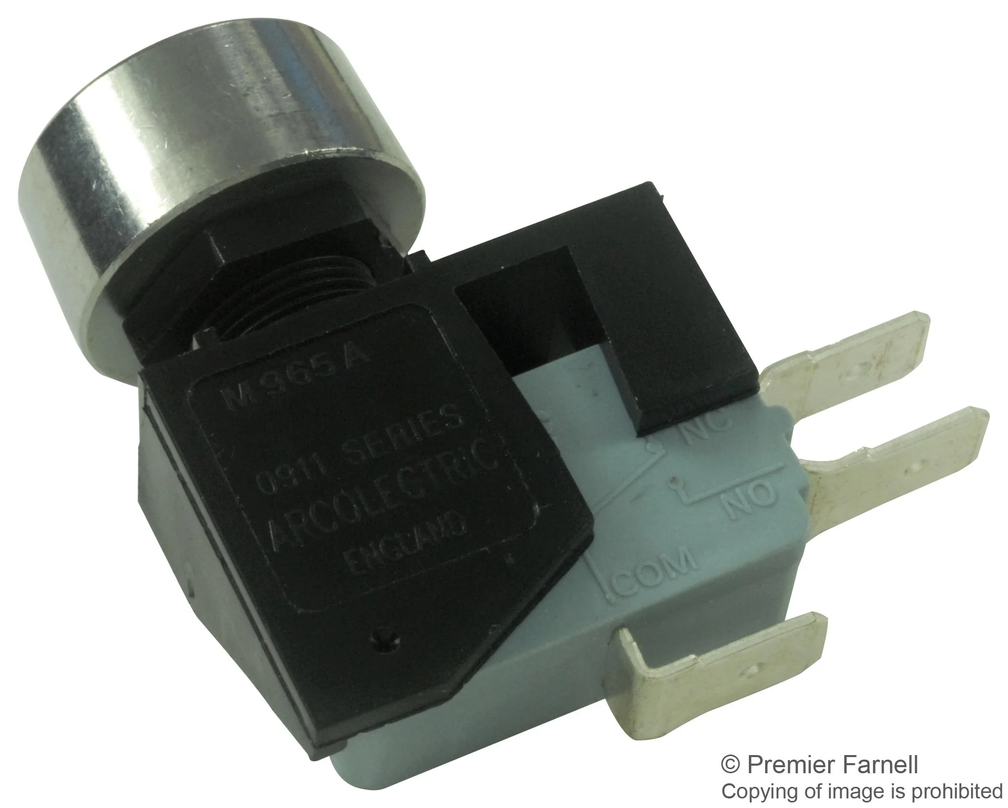 Arcolectric (BULGIN LIMITED) C0911KBAAJ C0911KBAAJ Industrial Pushbutton Switch 0900 Series 12.7 mm Spdt On-(On) Round Black - Image 3