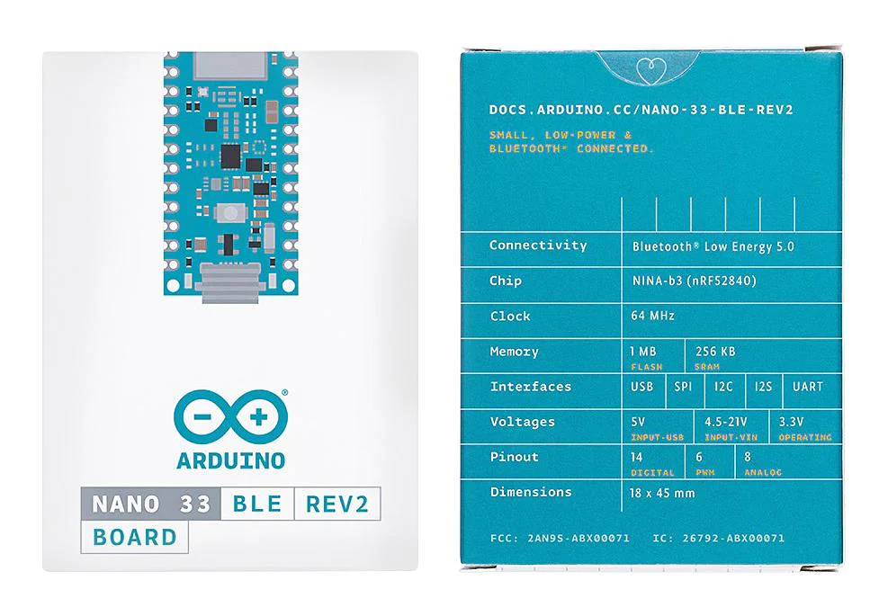 ARDUINO ABX00071 Nano 33 BLE Rev2, nRF52840, 3.3V, ARM Cortex-M4F, Development Boards GTIN UPC EAN: 7630049203501 - Image 4