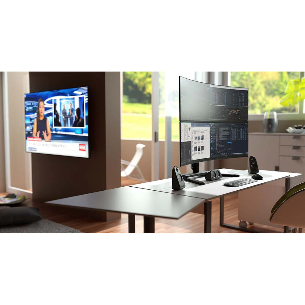 Atdec Freestanding Heavy-Duty Dual Vertical Monitor Mount (Black) - Image 7