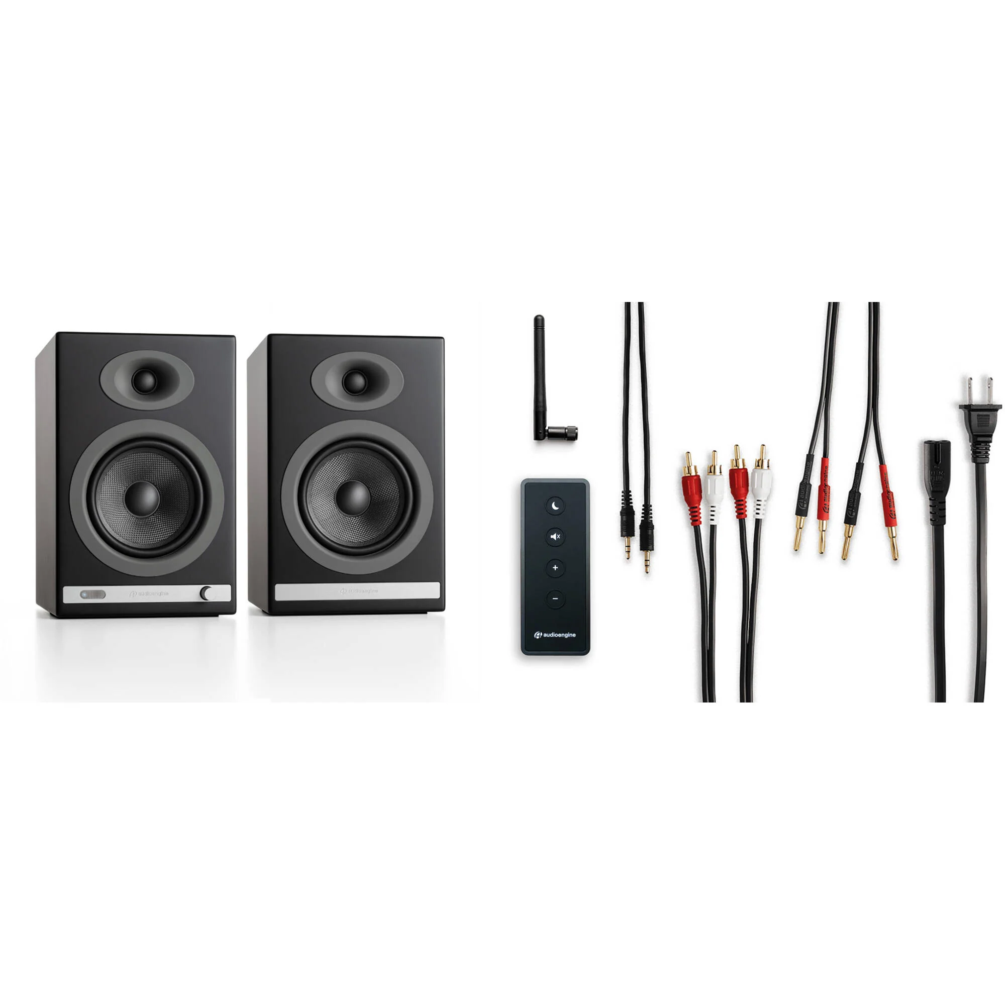 Audioengine HD5 2-Way Active Wireless Bookshelf Speakers (Matte Black, Pair) - Image 5