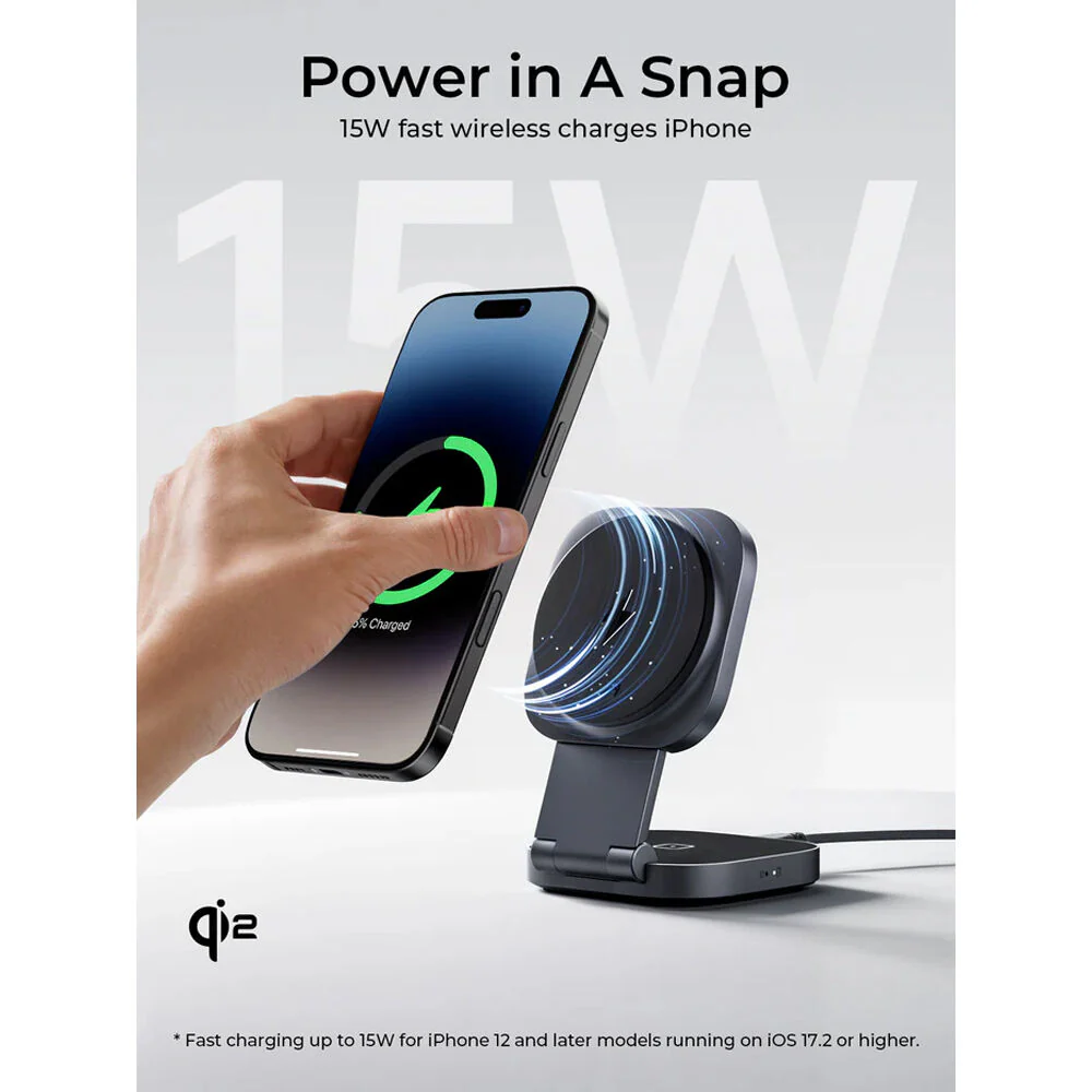 AUKEY LC-MC211 MagFusion 2-in-1 Qi2 Wireless Charging Station - Image 3