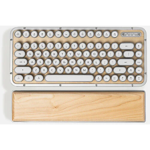 AZIO Maple Retro Compact Keyboard (Maple Wood / Silver Aluminum) - Image 2