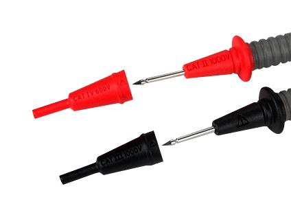 B&K Precision TL37 Test Lead Set Tip Probe Banana Plug Shrouded 1 kV 10 A Black Red - Image 2
