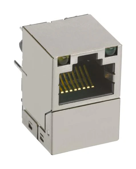 BEL Magnetic Solutions V8BR-1AX1-GH V8BR-1AX1-GH Modular Connector RJ45 Jack 1 x (Port) 8P8C Through Hole Mount