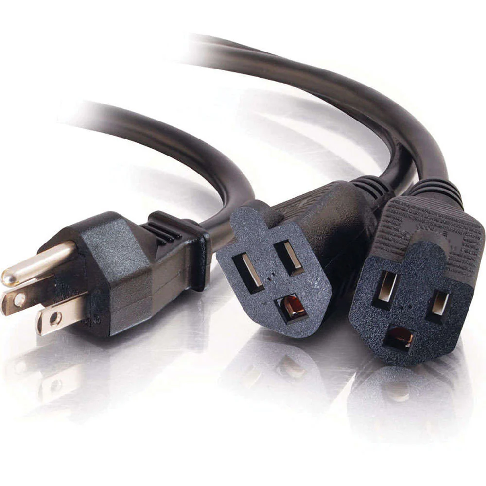 C2G 16 AWG 1-to-2 Power Cord Splitter NEMA 5-15P to 2 NEMA 5-15R (14") - Image 4