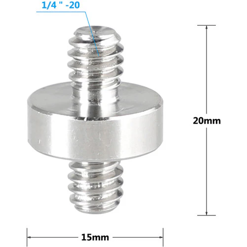 CAMVATE 1/4"-20 to 1/4"-20 Screw Adapter (5-Pack) - Image 4