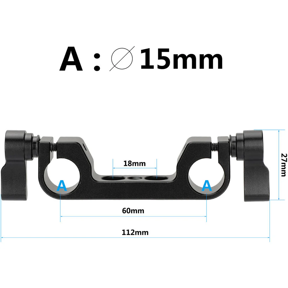 CAMVATE 15mm Dual-Rod Clamp with 1/4"- 20 Accessory Mounting Holes - Image 2
