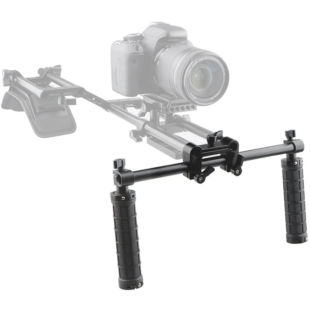 CAMVATE 15mm Rod and Rod Clamp with Two Handgrips Support Kit (Black Levers) - Image 5