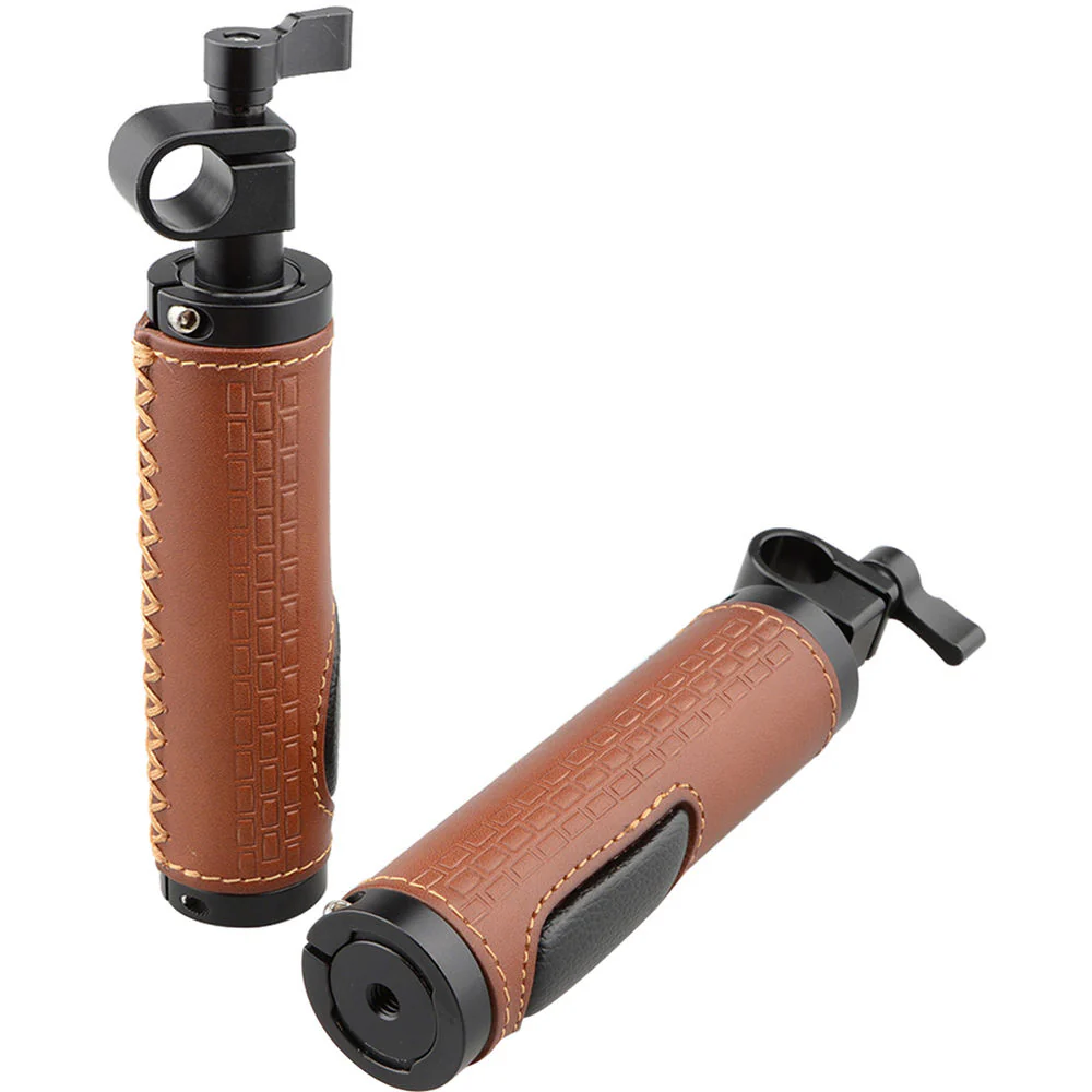 CAMVATE 15mm Rod Clamp Leather Handle Grip for DSLR Camera Rod System (2-Pack) - Image 5