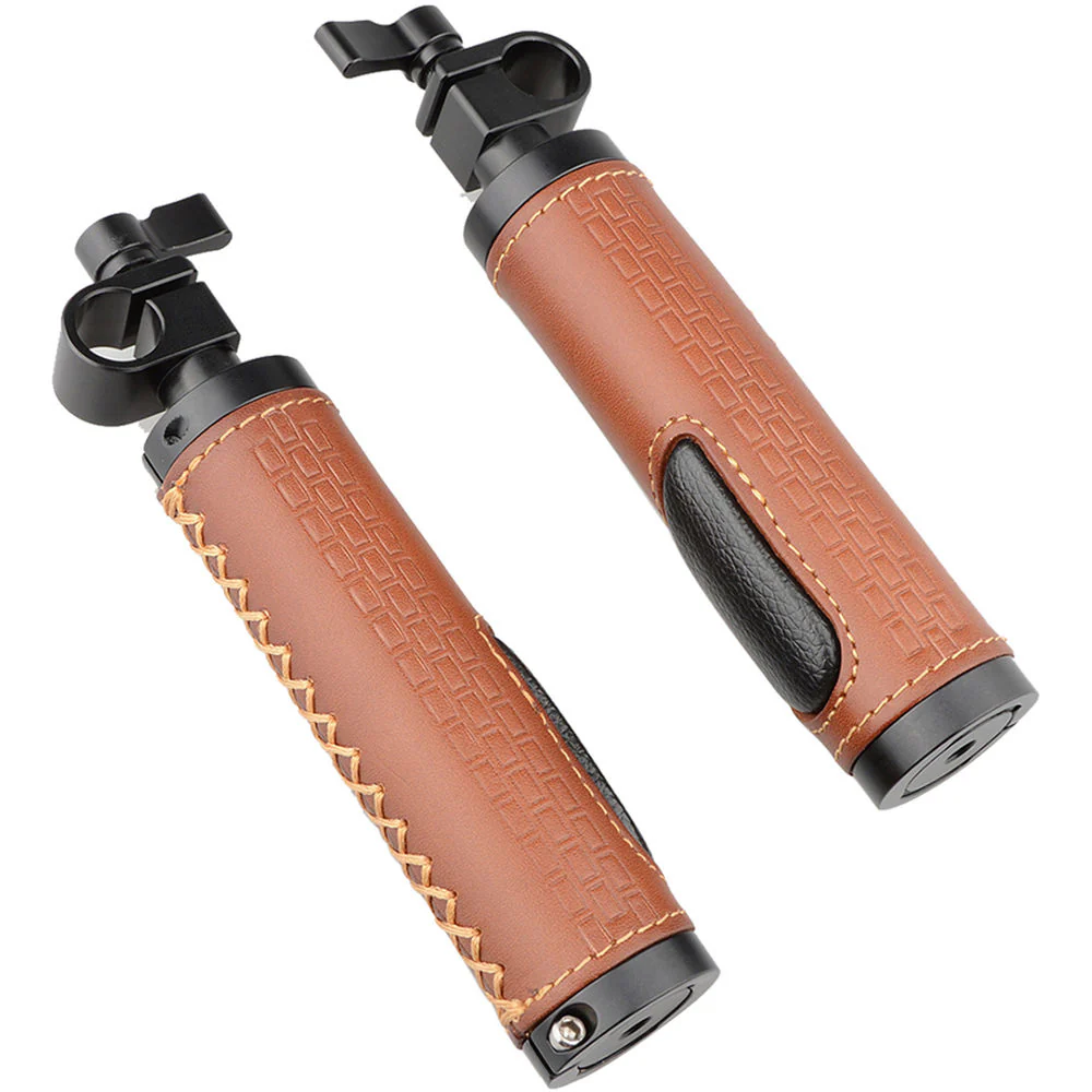 CAMVATE 15mm Rod Clamp Leather Handle Grip for DSLR Camera Rod System (2-Pack) - Image 6