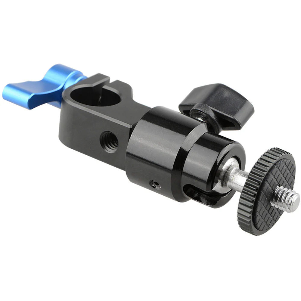 CAMVATE 15mm Rod Clamp with Mini Ball Head (Blue Lever) - Image 3