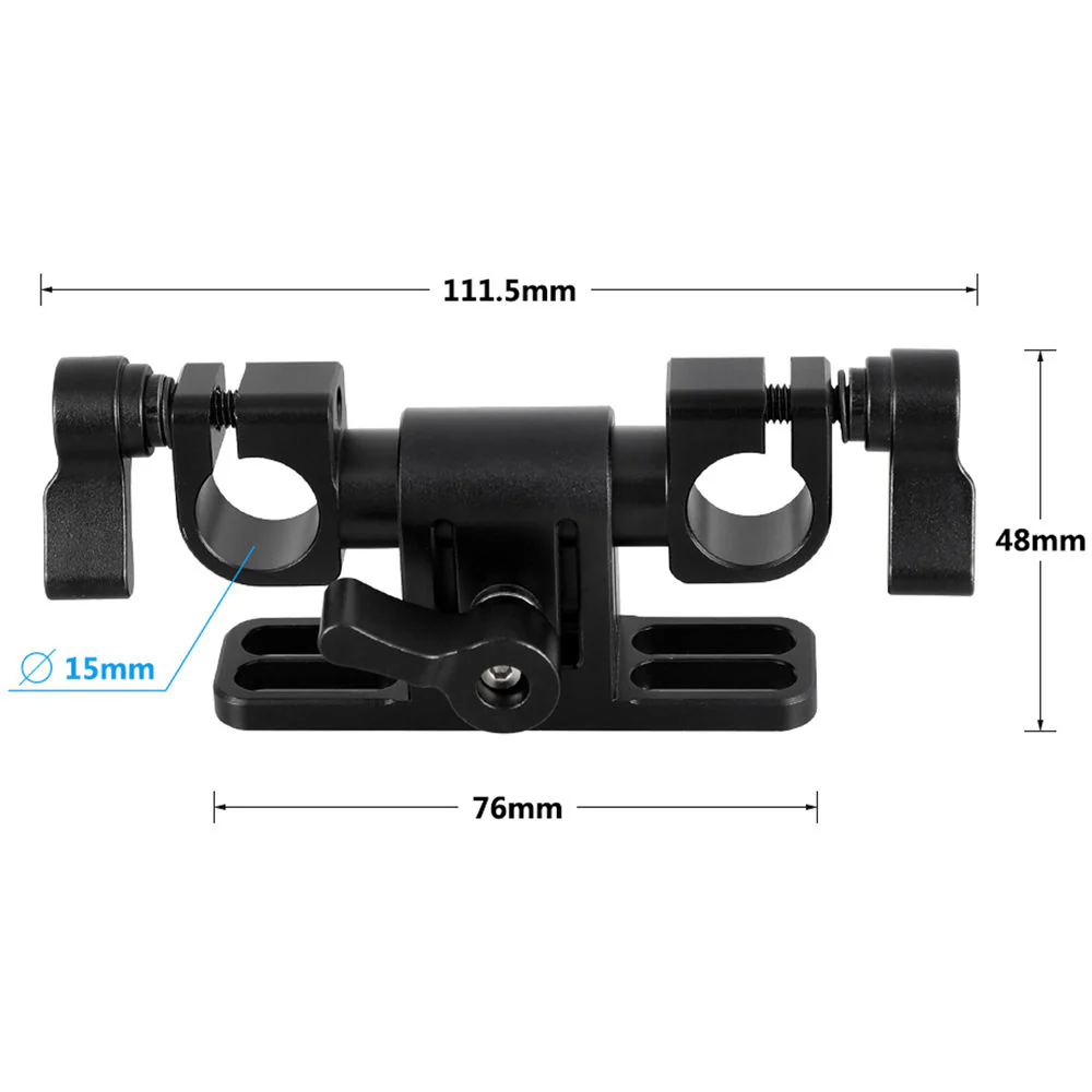 CAMVATE Adjustable 15mm Dual-Rod Clamp with 360 Swivel Rod Adapter - Image 5
