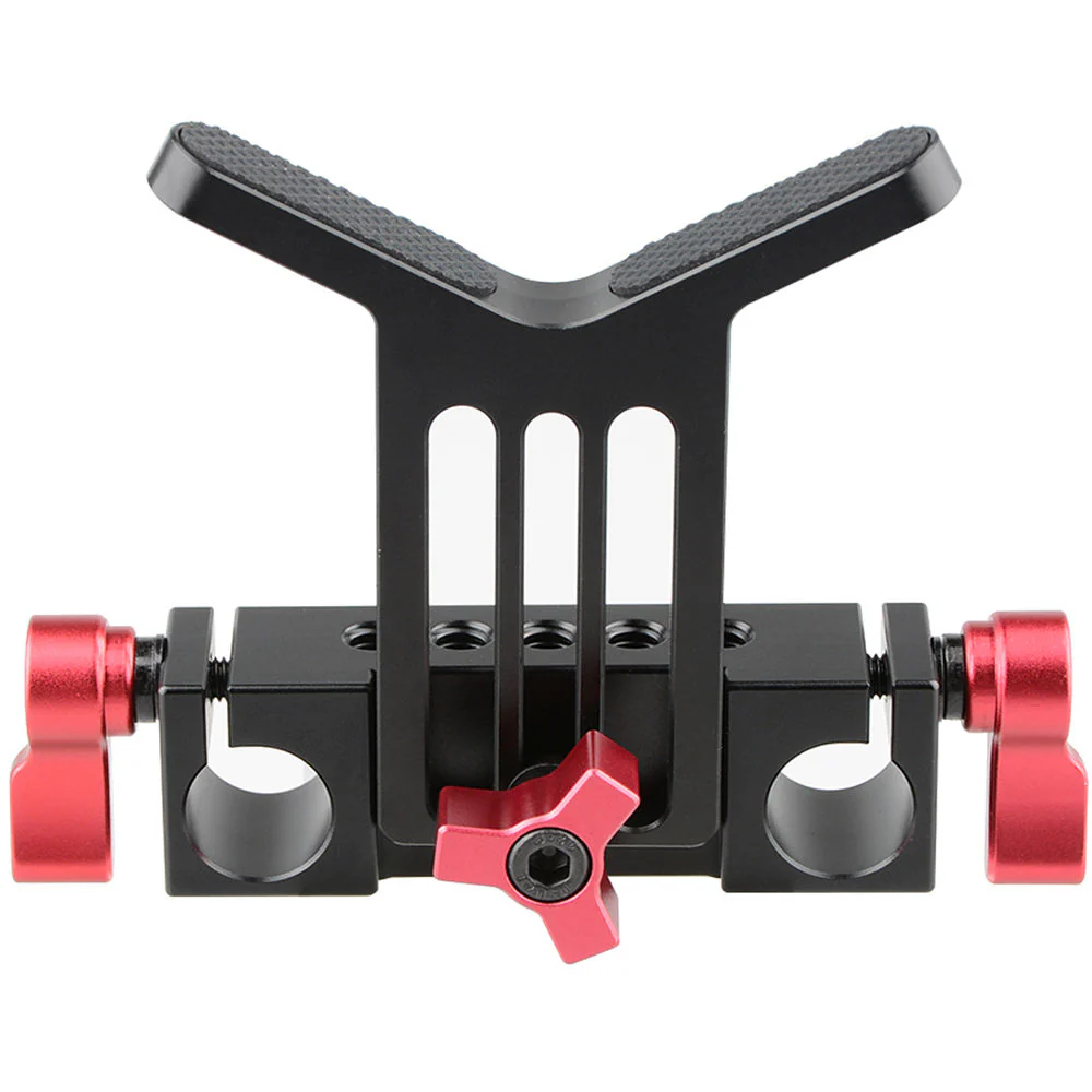 CAMVATE Adjustable Lens Support for 15mm Rods (Red Knobs) - Image 4