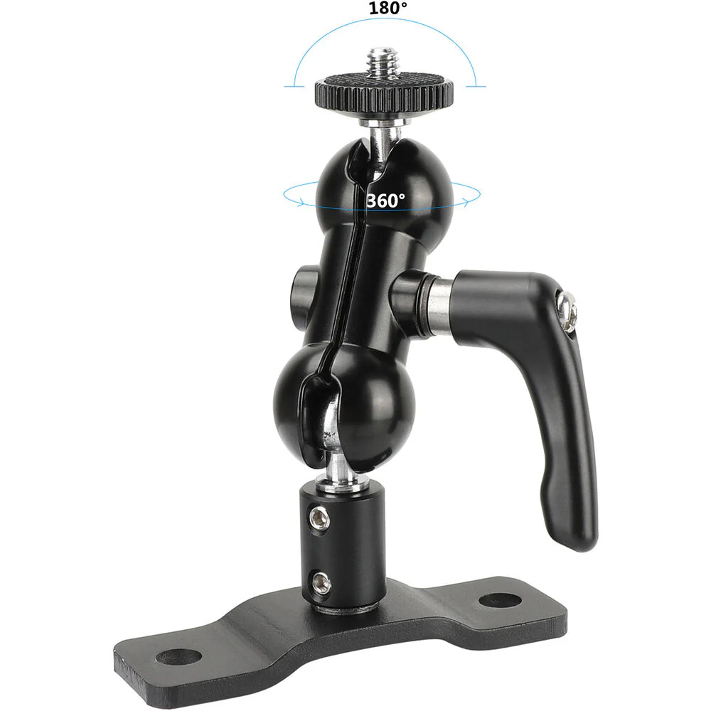 CAMVATE Dual Ball Head with 1/4"-20 Screw, Locking Lever & Wall Mount Base - Image 5