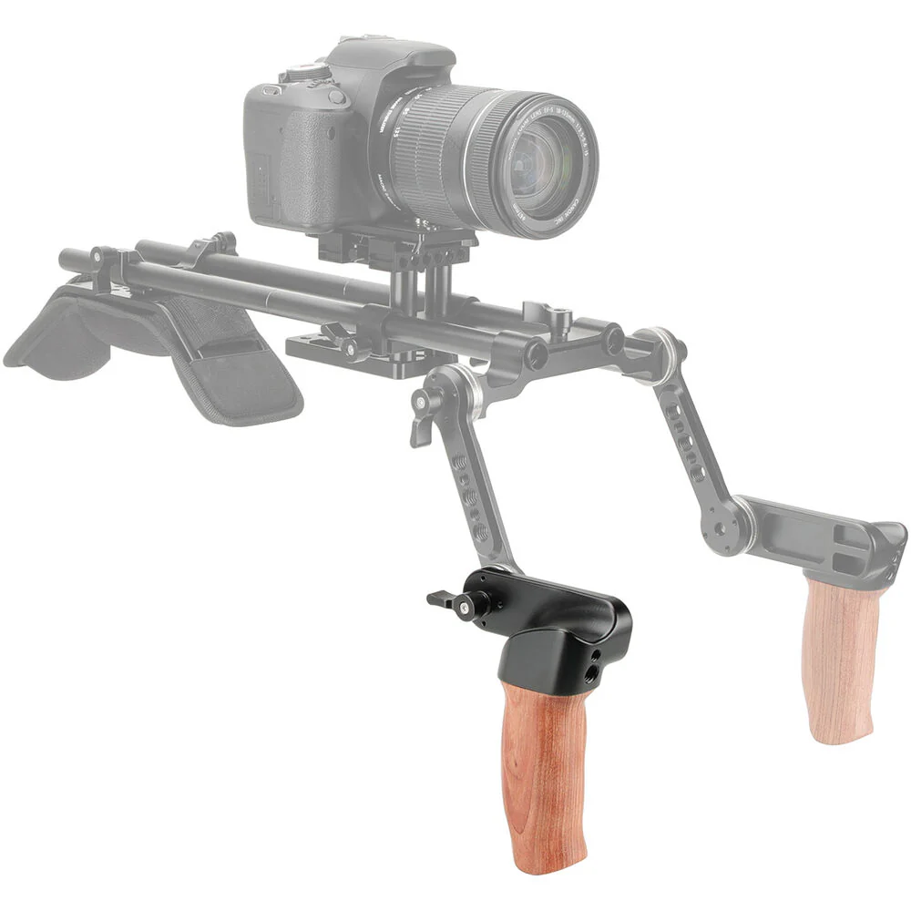 CAMVATE Ergonomic Wooden Hand Grip with ARRI Rosette M6 Thread Screw (Right Side) - Image 2