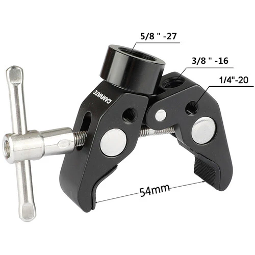 CAMVATE Multipurpose Super Crab Clamp with 1/4"-20 Male to 5/8"-27 Female Adapter - Image 6