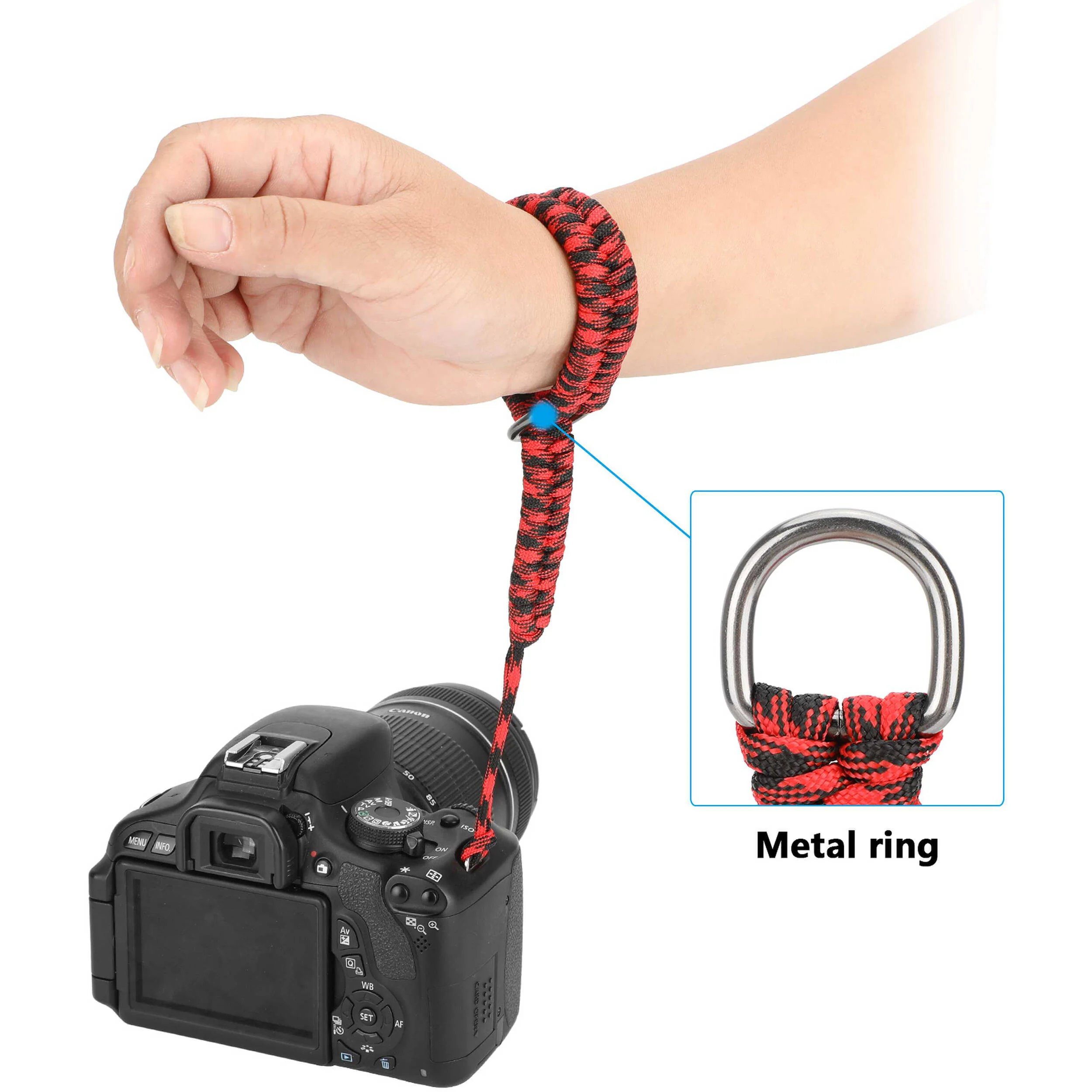 CAMVATE Paracord Wrist Strap (Red & Black) - Image 5