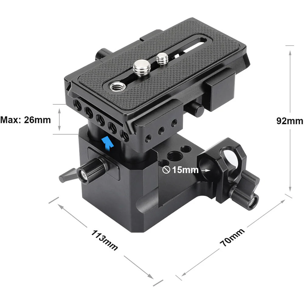 CAMVATE Quick Release 15mm Rod Clamp Mount and Top Plate Bundle - Image 4