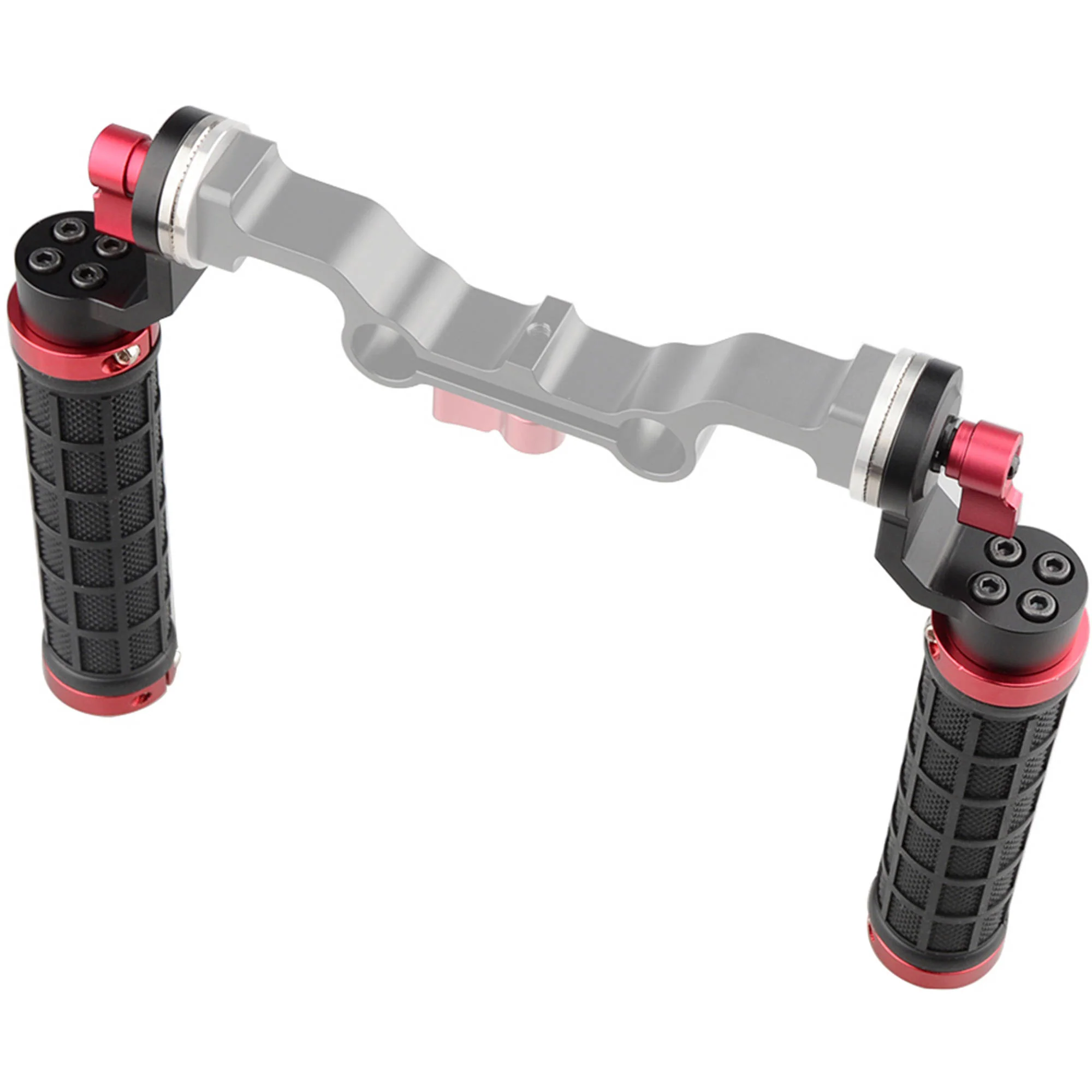 CAMVATE Rubber Handgrip with ARRI-Style Rosette (2-Pack, Red) - Image 2