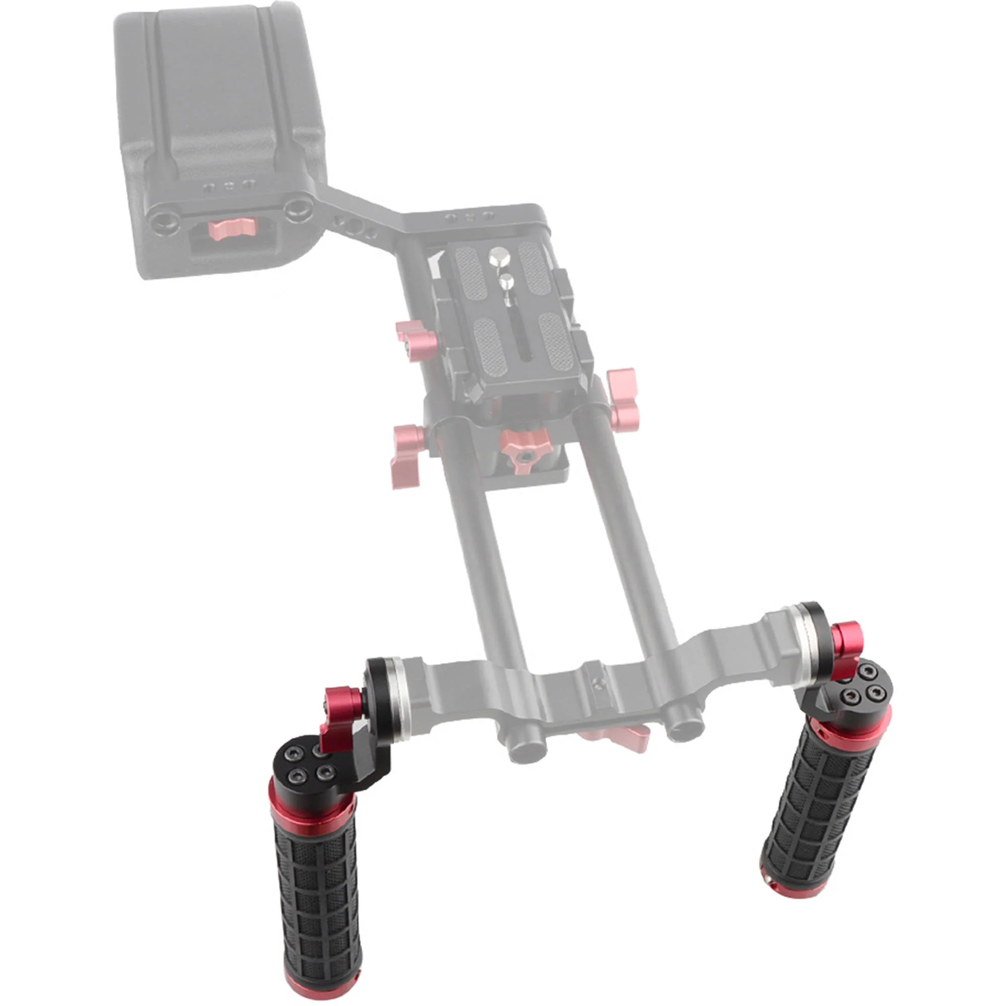 CAMVATE Rubber Handgrip with ARRI-Style Rosette (2-Pack, Red) - Image 6