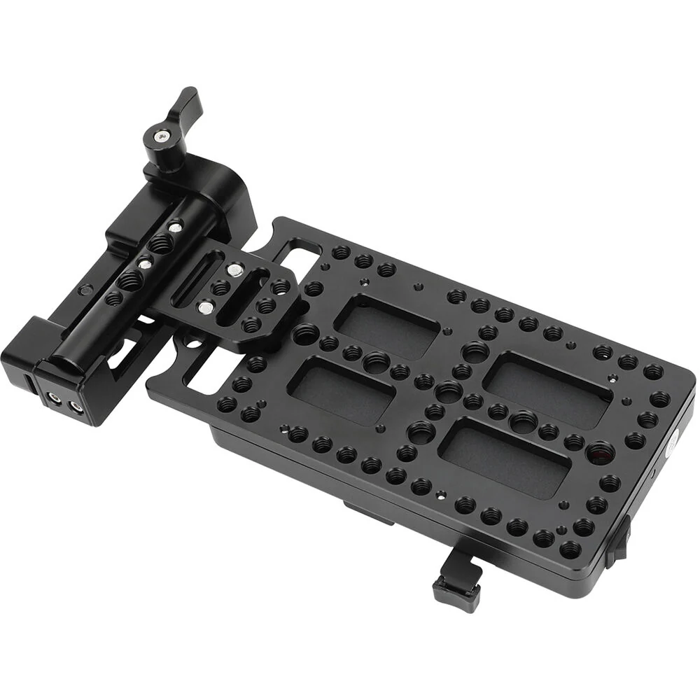 CAMVATE V-Mount Battery Plate Power Supply Splitter with Tilt-Adjustable 15mm Rod Mount - Image 2