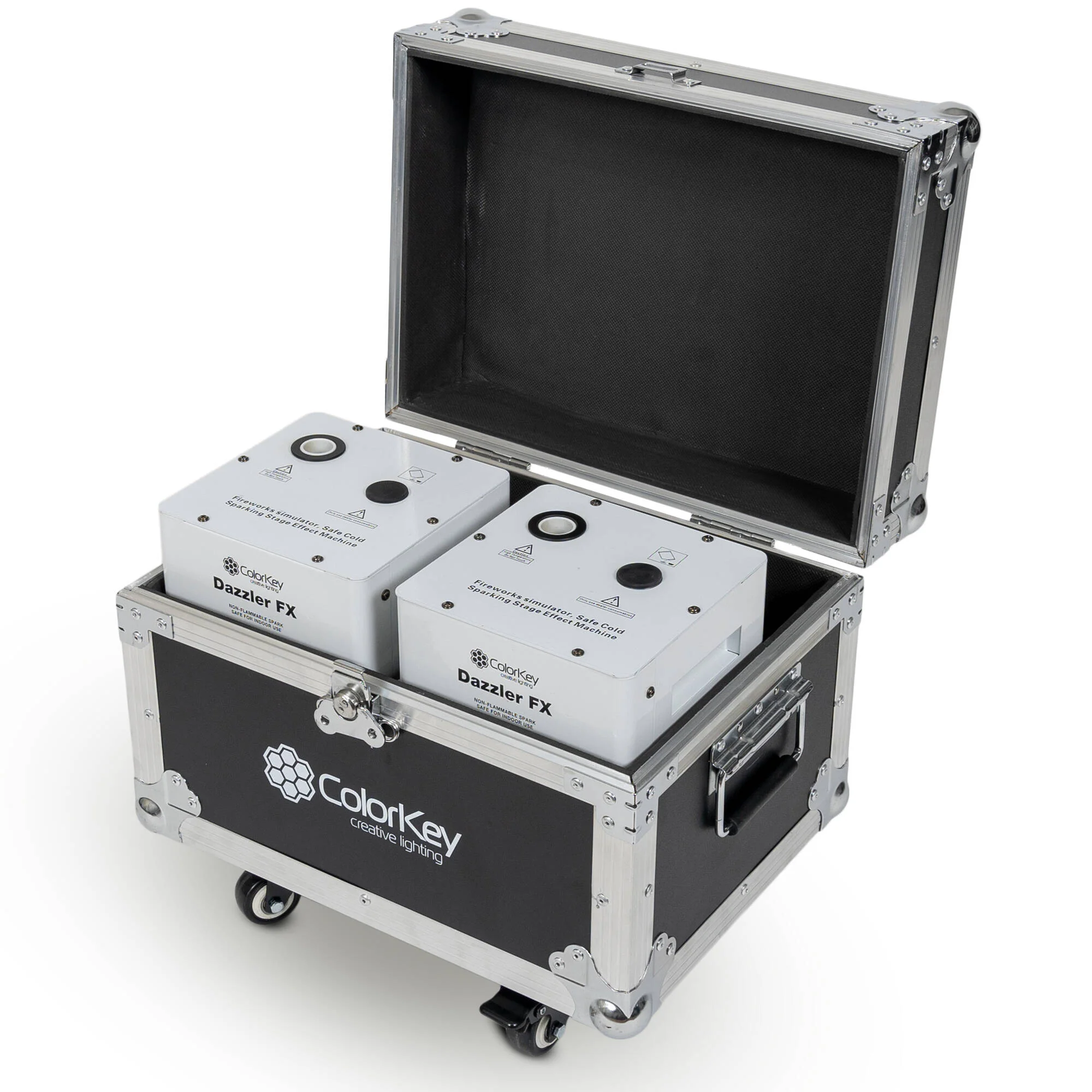 ColorKey Dazzler FX MK2 Cold Spark Machines with Road Case (White, 2-Pack) - Image 2