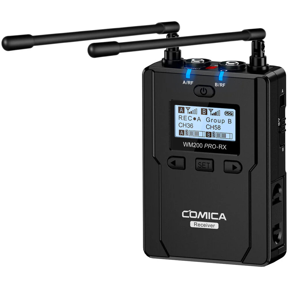 Comica Audio CVM-WM200A PRO 2-Person Camera-Mount Wireless Omni Lavalier Microphone System with Backup Recording (534 to 589 MHz) - Image 4