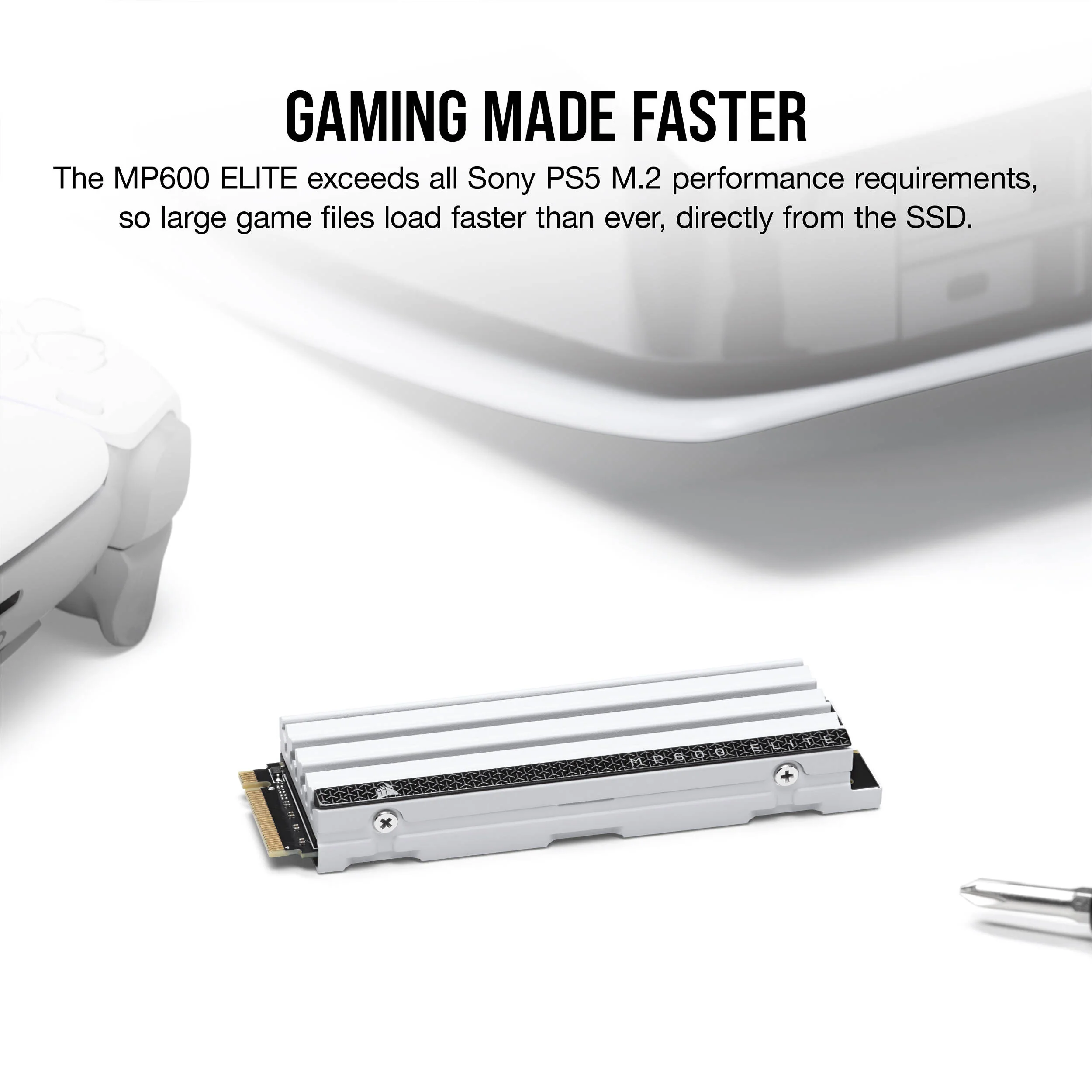 Corsair 1TB MP600 ELITE NVMe PCIe 4.0 M.2 Internal SSD (Heatsink, Optimized for PS5) - Image 4