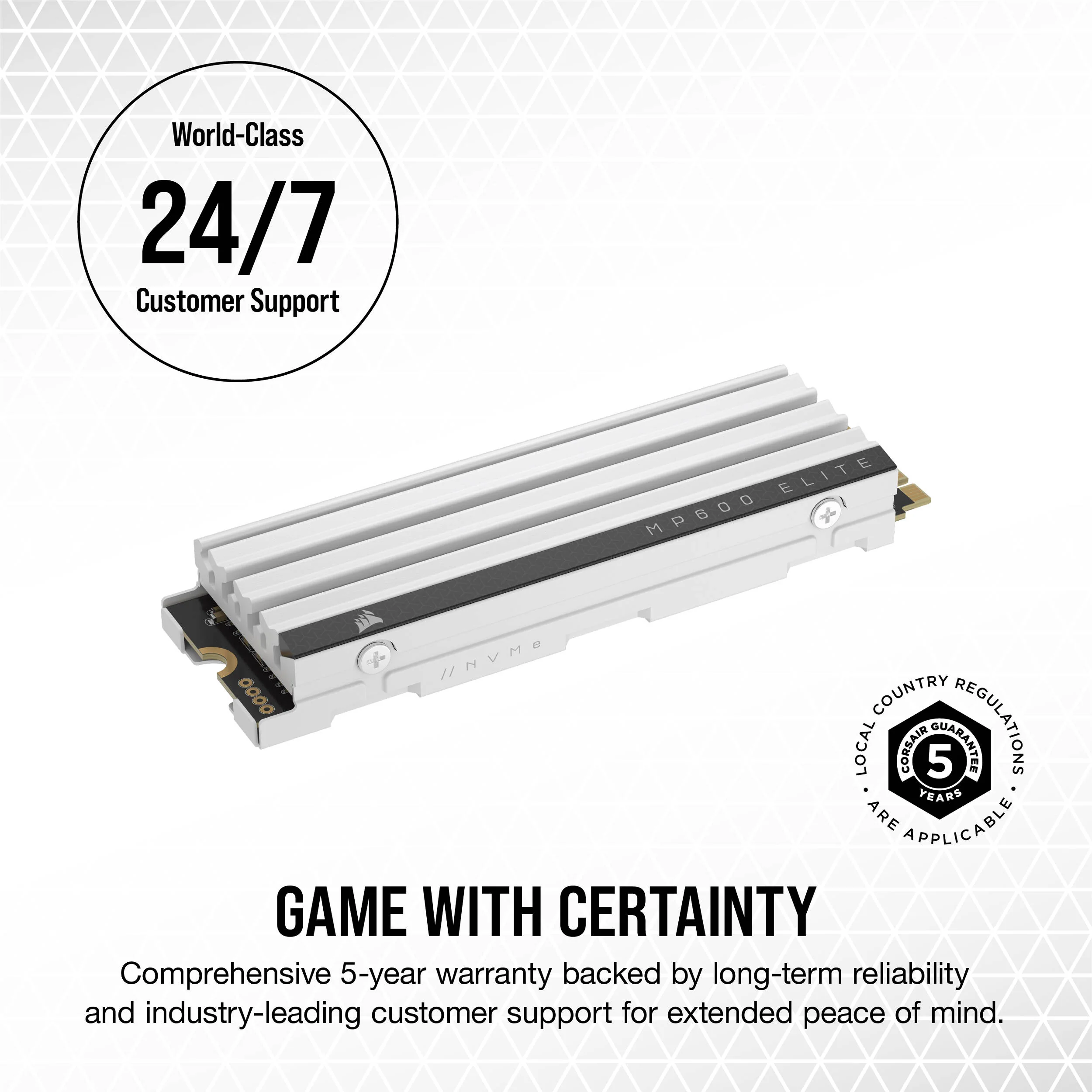 Corsair 1TB MP600 ELITE NVMe PCIe 4.0 M.2 Internal SSD (Heatsink, Optimized for PS5) - Image 7