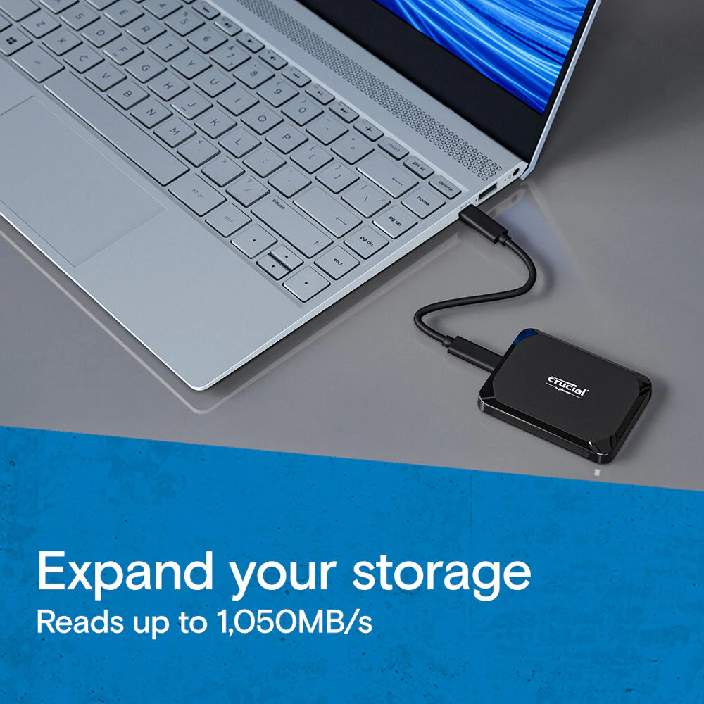 Crucial 2TB X9 USB-C 3.2 Gen 2 External SSD - Image 2